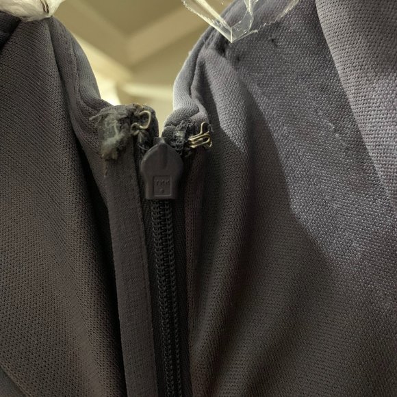 La Femme One Shoulder Asymmetrical Floor Length Dress with Open Back and Gems - Picture 8 of 10